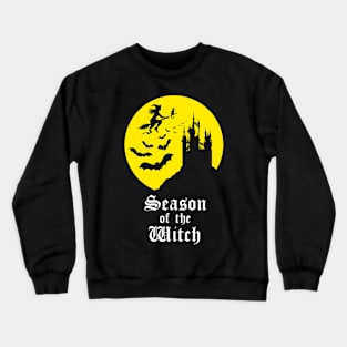 Season of the Witch - Spooky Yellow Moon Crewneck Sweatshirt